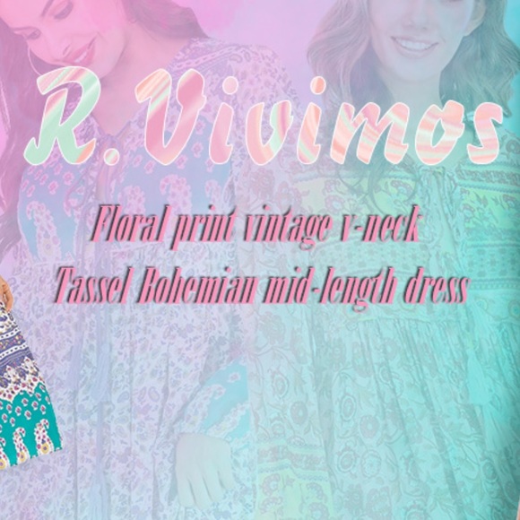 NWT R.Vivimos Boho Tassel Dress - Picture 5 of 14